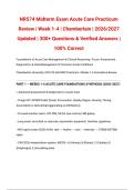 NR574 Actual Midterm Exam Acute Care Practicum Review &vert; Week 1-4 &vert; Chamberlain &vert; 2026&sol;2027 Updated &vert; Verified Answers &vert; 100&percnt; Correct