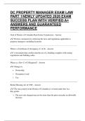 DC PROPERTY MANAGER EXAM LAW PART 1 NEWLY UPDATED 2026 EXAM SUCCESS PLAN WITH VERIFIED A&plus; ANSWERS AND GUARANTEED PERFORMANCE