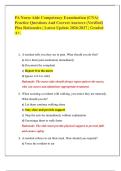 PA Nurse Aide Competency Exam &lpar;CNA&rpar; Practice Questions And Correct Answers &lpar;Verified&rpar; Plus Rationales &vert; Latest Update 2026&sol;2027 &vert; Graded A&plus;&period;