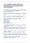 CCC COMMON CORE&colon; MODULE 1 &ndash; COUNSELING EXAM QUESTIONS AND ANSWERS