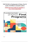 Test Bank for Fundamentals Of Python First Programs&comma; 3rd Edition by Kenneth A&period; Lambert&period;pdf