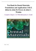 Dental Materials Foundations and Applications 11th Edition Test Bank