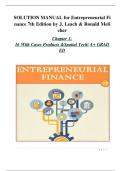 SOLUTION MANUAL For Entrepreneurial Finance&comma; 7th Edition by J&period; Chris Leach&comma; Ronald W&period; Melicher