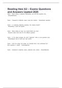 Reading Hesi A2 &ndash; Exams Questions and Answers Upated 2026