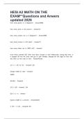 HESI A2 MATH ON THE EXAM&ast;&ast;Questions and Anwers updated 2026