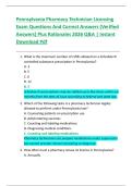 Pennsylvania Pharmacy Technician Licensing  Exam Questions And Correct Answers &lpar;Verified  Answers&rpar; Plus Rationales 2026 Q&A &vert; Instant  Download Pdf 