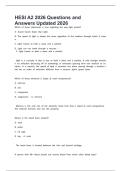 HESI A2 2026 Questions and Answers Updated 2026