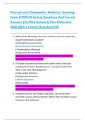 Pennsylvania Osteopathic Medicine Licensing  Exam &lpar;COMLEX Series&rpar; Questions And Correct  Answers &lpar;Verified Answers&rpar; Plus Rationales  2026 Q&A &vert; Instant Download Pdf 