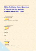 RECA Residential Exam &vert; Questions & Expertly Verified Answers &lpar;Newest Update 2025 &vert; 2026&period;   