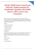 NR 304 &sol; NR304 Exam 2 Actual Exam 2026&sol;2027 &vert; Health Assessment II &vert; Chamberlain &vert; Questions with Verified Answers &vert; 100&percnt; Correct &vert; Pass Guaranteed