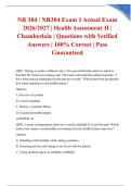 NR 304 &sol; NR304 Exam 1 Actual Exam 2026&sol;2027 &vert; Health Assessment II &vert; Chamberlain &vert; Questions with Verified Answers &vert; 100&percnt; Correct &vert; Pass Guaranteed