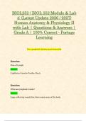 BIOL252 &sol; BIOL 252 Module & Lab 1&comma; 2&comma; 3 & 4 &lpar;Latest 2026 &sol; 2027 Updates STUDY BUNDLE PACKAGE WITH SOLUTIONS&rpar; Human Anatomy & Physiology II with Lab &vert; Questions and Answers &vert; Grade A &vert; 100&percnt; Correct &lpar;Verified Answers&rpar; - Portage Learning