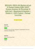 BIOL252 &sol; BIOL 252 Module & Lab 6&colon; &lpar;Latest Update 2026 &sol; 2027&rpar; Human Anatomy & Physiology II with Lab &vert; Questions & Answers &vert; Grade A &vert; 100&percnt; Correct - Portage Learning