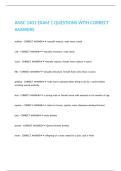 ANSC 1401 EXAM 1 QUESTIONS WITH CORRECT ANSWERS 