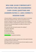 WGU D488 -EXAM CYBERSECURITY ARCHITECTURE AND ENGINEERING CASP&plus; EXAM &vert; QUESTIONS AND ANSWERS RATED A&plus; &vert; 100&percnt; CORRECT &vert; 2025&sol;2026 GUIDE