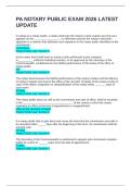 PA NOTARY PUBLIC EXAM 2026 LATEST UPDATE