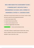 WGU D488 OBJECTIVE ASSESSMENT EXAM &vert; CYBERSECURITY ARCHITECTURE & ENGINEERING OA EXAM &vert; 100&percnt; CORRECTLY ANSWERED & RATED A&plus; &vert; 2025&sol;2026 GUIDE
