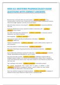 MSN 611 MIDTERM PHARMACOLOGY EXAM QUESTIONS WITH CORRECT ANSWERS 