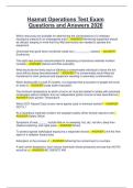 Hazmat Operations Test Exam Questions and Answers 2026
