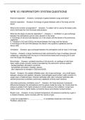 NPB 101 RESPIRATORY SYSTEM QUESTIONS