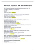 HAZMAT Questions and Verified Answers
