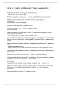 NPB 101 FINAL EXAM QUESTIONS & ANSWERS