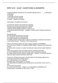 NPB 101D - QUIZ 1 QUESTIONS & ANSWERS