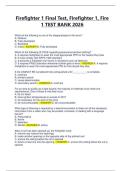 Firefighter 1 Final Test&comma; Firefighter 1&comma; Fire 1 TEST BANK 2026