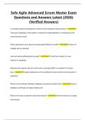 Safe Agile Advanced Scrum Master Exam Questions and Answers Latest