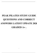 PEAK PILATES STUDY GUIDE QUESTIONS AND CORRECT ANSWERS LATEST UPDATE 2026 GRADED A&plus; &period;