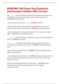 IREM MNT 402 Exam Test Questions  And Answers Verified 100&percnt; Correct