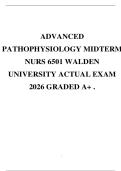 NURS 6501 WEEK 1&comma; 2 &comma; 3&comma; 4 &comma;Midterm AND FINAL EXAM WALDEN UNIVERSITY STRONG BUNDLE TO HELP YOU PASS &excl;&excl;&excl;