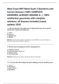 West Coast EMT Block Exam 3 Questions and  Correct Answers &lpar;100&percnt; COMPLETE  ANSWERS&rpar; ALREADY GRADED A&plus; &vert; 100&percnt;  satisfaction guarantee with complete  solutions&comma; all Answers Included &lpar;Latest  update&rpar; 2026