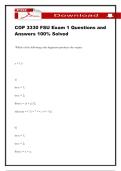COP 3330 FSU Exam 1 Questions and Answers 100&percnt; Solved