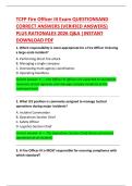 TCFP Fire Officer III Exam Questions and Correct Answers