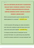 WGU D315 NETWORK AND SECURITY FOUNDATIONS  2026-2027 BANK 2 VERSIONS CURRENTLY TESTING  COMPLETE EXAM QUESTIONS WITH DETAILED  VERIFIED ANSWERS &sol;EXPERT VERIFIED &sol;ALREADY  GRADED A&plus;&vert;BRAND NEW&excl;&excl; 