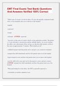 EMT Final Exam&vert; Test Bank&vert; Questions  And Answers Verified 100&percnt; Correct