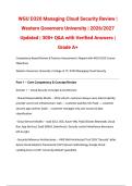 WGU D320&colon; Managing Cloud Security Actual Exam Review &vert; Western Governors University &vert; 2026&sol;2027 Updated &vert; Verified Questions & Answers &vert; Grade A&plus;