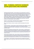 NBE - FUNERAL SERVICE SCIENCES EXAM QUESTIONS AND ANSWERS