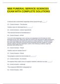NBE FUNERAL SERVICE SCIENCES EXAM WITH COMPLETE SOLUTIONS
