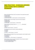 NBE PRACTICE - SCIENCES &lpar;MISSED QUESTIONS&rpar; WITH CORRECT ANSWERS