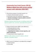NR-341 Community Health Nursing Midterm Exam Guide with Verified Answers & Rationales &lpar;2026&ndash;2027&rpar;