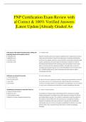 FNP Certification Exam Review with al Correct & 100&percnt; Verified Answers &vert;Latest Update &vert;Already Graded A&plus; 