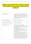 Primary Care for FNP Exam 1 with all Correct & 100&percnt; Verified Answers &vert;Latest Update &vert;Already Graded A&plus;