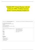 NASM CPT 7 Exam Practice with all Correct & 100&percnt; Verified Answers &vert;Latest Version &vert;Already Graded A&plus; 