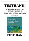 Psychiatric Mental Health Nursing &ndash; Concepts of Care in Evidence-Based Practice &lpar;9th Edition&rpar;&comma; Test Bank&comma; Nursing Education Material