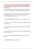 WGU D101 COST AND MANAGERIAL ACCOUNTING EXAM 109 QUESTIONS WITH VERIFIED ANSWERS 2025&sol;2026&comma;100&percnt;CORRECT