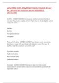 WGU MBA DATA DRIVEN DECISION MAKING EXAM 84 QUESTIONS WITH VERIFIED ANSWERS 2025&sol;2026&comma;100&percnt;CORRECT