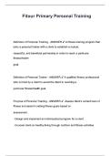 Fitour Primary Personal Training 2025&sol; 2026 Complete Study Guide with Solutions and Answer Key