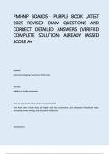 PMHNP Boards Purple Book 2025 &vert; Revised Exam Questions & Verified Answers &vert; A&plus; Graded
